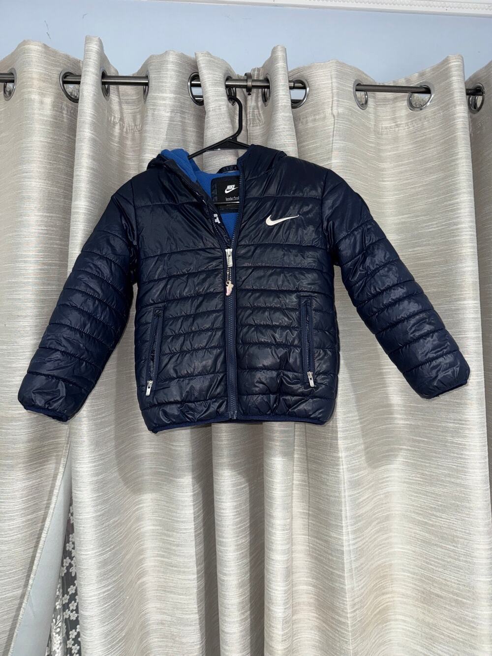 Nike Boys Hooded Quilted Fill Winter Jacket Boys Size 7 in twilight night
